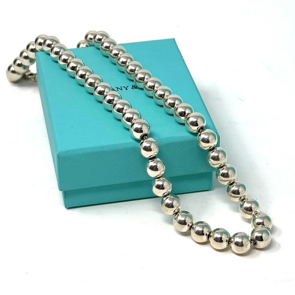 Authentic Tiffany & Co.10mm Ball Beaded Necklace. - Picture 12 of 15